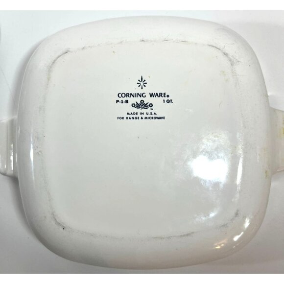 Vtg CorningWare 1Qt Casserole Dish + Lid Cornflower USA '60s - Picture 7 of 8